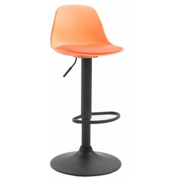 Clp Taburete Kiel Estructura De Plástico & Asiento De Polipiel Naranja 43x39x82 Cm