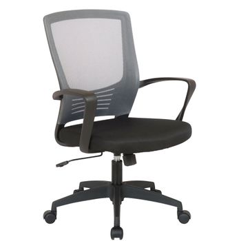 Clp Silla De Oficina Kampen En Microfibra Simil Cuero Negro/gris 53x58x Cm