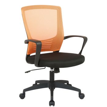 Clp Silla De Oficina Kampen En Microfibra Simil Cuero Negro/naranja 53x58x Cm