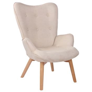 Clp Sillón Orejero Nórdico Durham Tela Crema 77x71x100 Cm