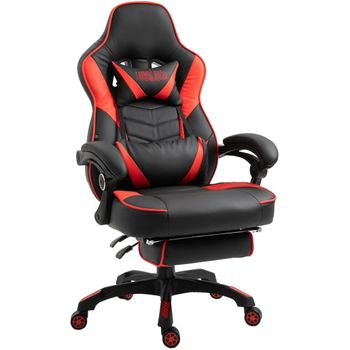 Clp Silla Gaming Tilos En Simil Cuero Negro/rojo 69x67x Cm