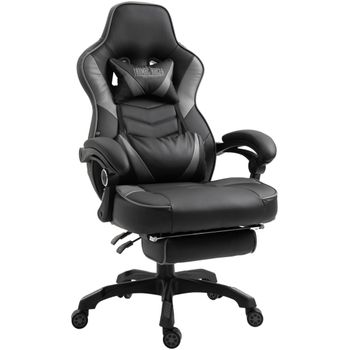 Clp Silla Gaming Tilos En Simil Cuero Negro/gris 69x67x Cm