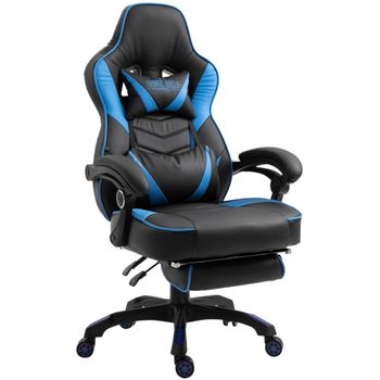 Clp Silla Gaming Tilos En Simil Cuero Negro/azul 69x67x Cm