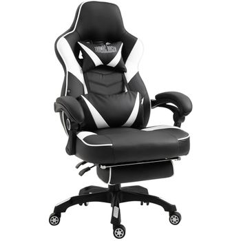 Clp Silla Gaming Tilos En Simil Cuero Negro/blanco 69x67x Cm