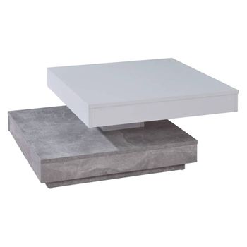 Mesa De Centro Universal Ct-119 Gris Hormigón Y Blanco Trendteam