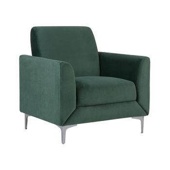 Sillón De Terciopelo Verde Para Sala De Estar Estilo Vintage Retro Años 50 60 Fenes - Verde