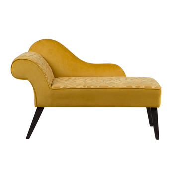 Mini Chaise Longue De Terciopelo Amarillo Izquierdo Biarritz