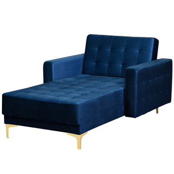 Chaise Longue De Terciopelo Azul Oscuro Aberdeen