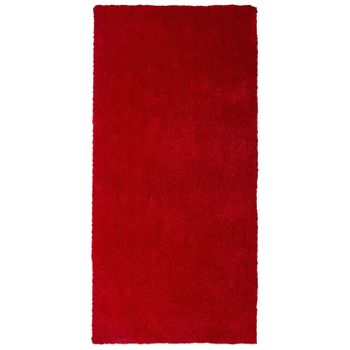 Alfombra De Pelo Largo Roja 80 X 150 Cm Moderna Demre - Rojo