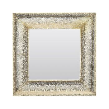 Espejo De Pared Dorado Con Marco Decorativo Cuadrado 60 Cm Plerin - Dorado