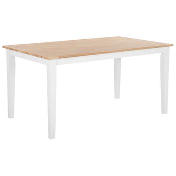 Mesa de comedor blanco/madera clara 120 x 80 cm NEWBERRY 