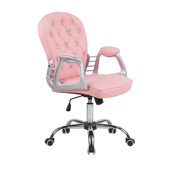 Silla De Oficina En Piel Sintética Rosa Princess