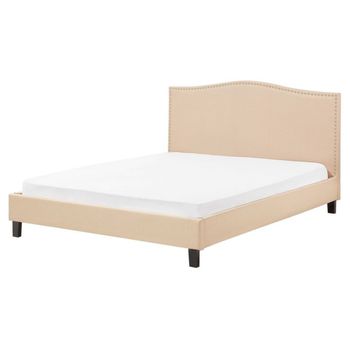 Cama con almacenaje de poliéster beige 160 x 200 cm MONTPELLIER 