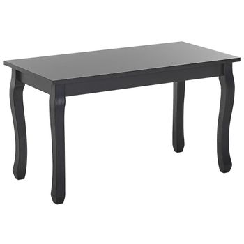 Mesa De Centro Con Tablero De Mdf Negro Patas De Madera De Pino 80 X 40 Cm Moderno Francés Chic Vintage Snook - Negro