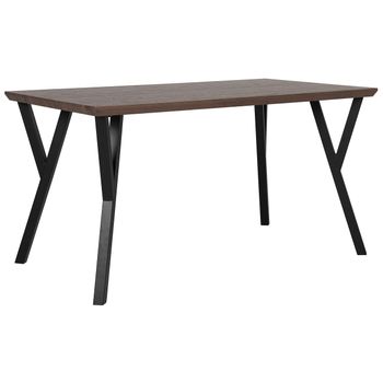 Mesa de comedor madera oscura/negro 160 x 80 cm SARITAS 