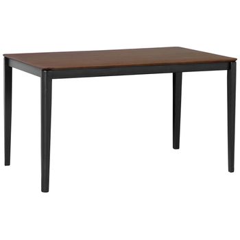 Mesa De Comedor De Madera Oscura Con Patas De Metal Negro 135 X 80 Cm Estilo Tradicional Rectangular Cedar - Madera Oscura