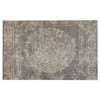 Alfombra De Algodón Gris Pardo 140 X 200 Cm Rectangular Estilo Oriental Vintage Patrón Envejecido Beykoz - Marrón