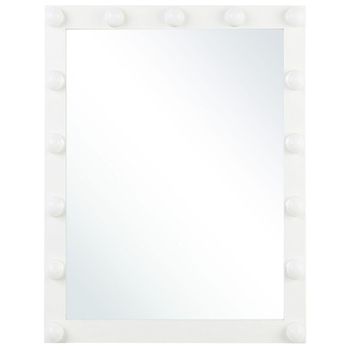 Espejo De Pared Iluminación Led Blanco 50 X 60 Cm Tocador Glamuroso Odenas - Blanco