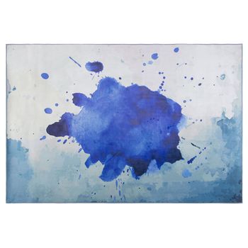 Alfombra De Tela Multicolor 160 X 230 Cm Estampado De Salpicaduras De Pintura Abstracto Estilo Moderno Odalar - Azul