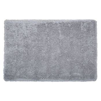 Alfombra Peluda Gris Claro De Pelo Largo 140 X 200 Cm Rectangular Con Mechones De Algodón Cide - Gris