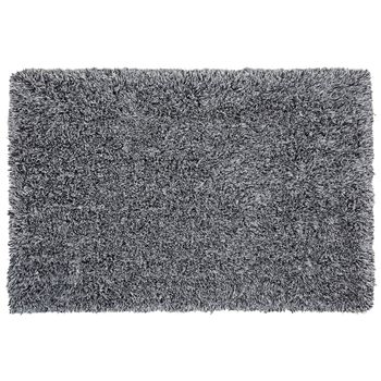 Alfombra Peluda Negra De Pelo Largo 160 X 230 Cm Rectangular Con Mechones De Algodón Cide - Negro