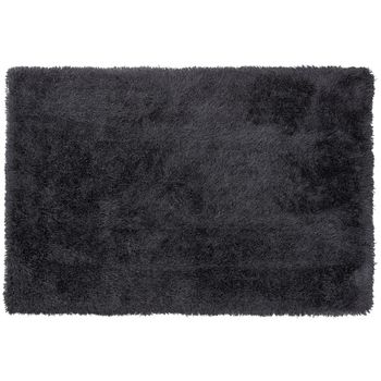 Alfombra Peluda Negra De Pelo Largo 200 X 300 Cm Rectangular Con Mechones De Algodón Cide - Negro