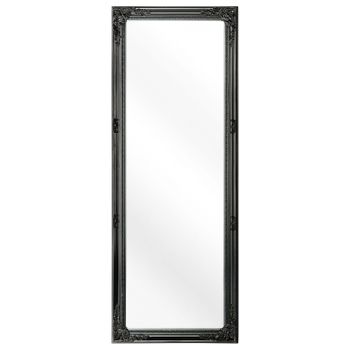 Espejo De Pared Negro Acabado Mate Rectangular Marco Adornado Negro Moderno Elegante Sala De Estar Dormitorio Pasillo Fougeres - Negro