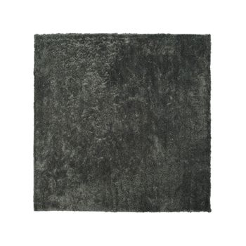 Alfombra Gris Oscuro 200 X 200 Cm Poliéster Hecho A Mano Pelo Largo Evren - Gris