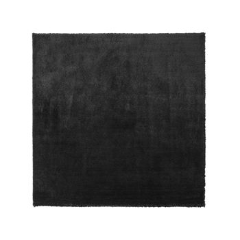 Alfombra Negra 200 X 200 Cm Poliéster Hecho A Mano Pelo Largo Evren - Negro