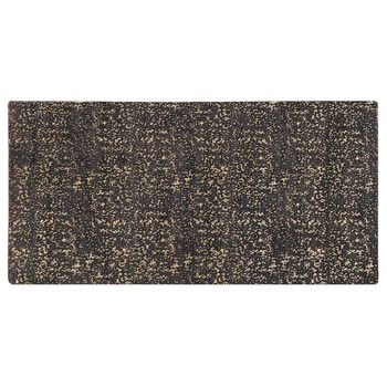 Alfombra De Viscosa Gris Y Dorado 80 X 150 Cm Para Salón Esel - Gris