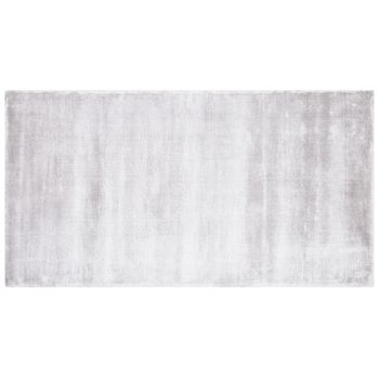 Alfombra De Viscosa Gris Claro 80 X 150 Cm Pelo Corto Sala De Estar Gesi Ii - Gris