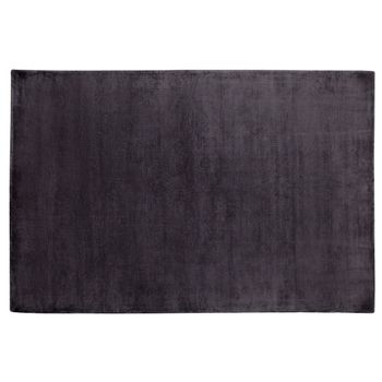 Alfombra De Viscosa Gris Oscuro 160 X 230 Cm Pelo Corto Sala De Estar Gesi Ii - Gris