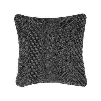 Cojín Decorativo De Punto Gris 45 X 45 Cm Crochet Boho Retro Konni - Gris