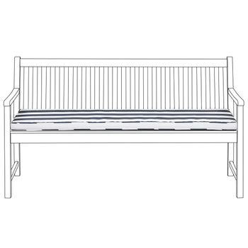 Cojín De Asiento Para Exterior Colchón Para Banco Resistente Al Agua Poliéster Azul Y Blanco 152 X 54 Cm Jardín Vivara - Azul