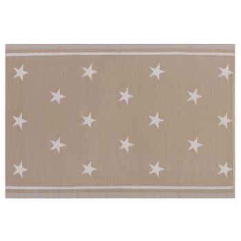 Alfombra De Exterior De Material Sintético Beige 120 X 80 Cm Patrón De Estrellas Ecológica Moderna Latur - Beige