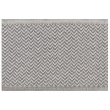 Alfombra De Exterior De Materiales Sintéticos Gris Rectangular 60 X 90 Cm Patrón Chevron Mango - Gris