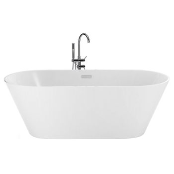 Bañera De Acrílico Blanco Plateado 160 Cm Sanitario Independiente Moderno Havana - Blanco