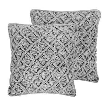 Conjunto De 2 Cojines Decorativos Gris 45x40 Cm Kizkalesi