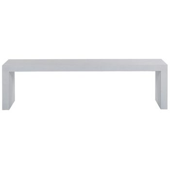 Banco De Jardín 3 Plazas De Cemento Reforzado Metal Blanco 40 X 150 X 40 Cm Exterior Taranto - Blanco