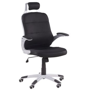 Silla De Oficina Giratoria Ergonómica Con Malla Negra Altura Ajustable Con Elevador De Gas Con Ruedas Estilo Moderno Premier - Negro