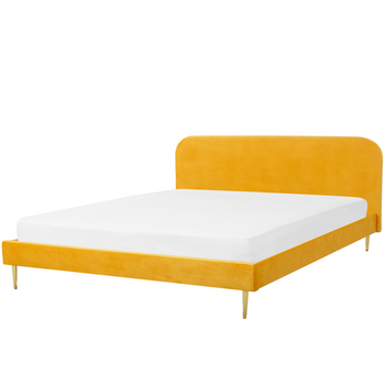 Cama De Terciopelo Amarillo 180 X 200 Cm Flayat