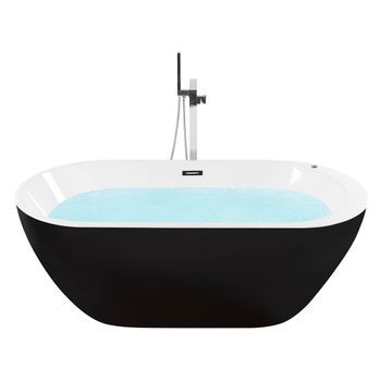 Bañera Independiente De Hidromasaje De Acrílico Negro 169 Cm Moderno Jets De Masaje Spa Nevis - Negro