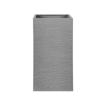 Maceta Alta De Arcilla Para Jardín 40 X 40 X 77 Cm Gris Resistente A Los Rayos Uv Dion - Gris