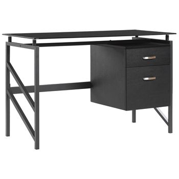 Mesa Escritorio Oficina Estructura Metálica Negra 75x160x80cm Roble Ofilike  con Ofertas en Carrefour