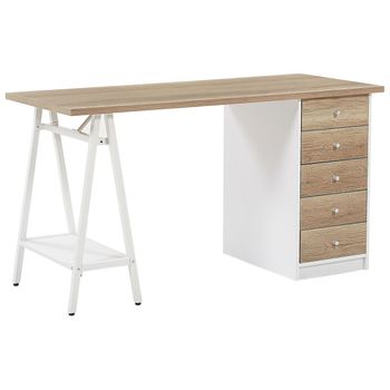 Escritorio Regulable En Altura Arogno Con Indicador De Altura Aglomerado Y  Metal 140 X 60 Cm - Efecto Nogal [pro.tec] con Ofertas en Carrefour