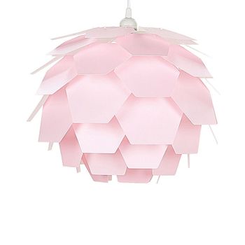 Lámpara De Techo Moderna Con Diseño Floral Pantalla Geométrica Rosa Pequeña Segre - Rosa