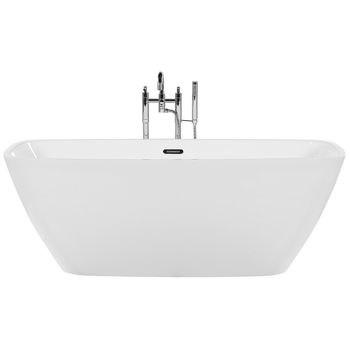 Bañera Independiente De Acrílico Sanitario Blanco Individual 170 X 78 Cm Diseño Moderno Ovalado Mingo - Blanco