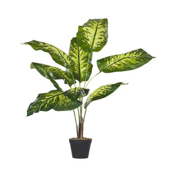 Planta Artificial En Maceta De Material Sintético Verde Y Negro 122 Cm Accesorio Decorativo Para Interiores Dieffenbachia - Verde