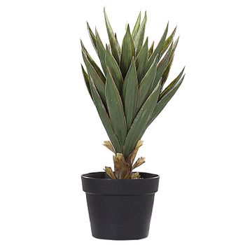 Planta Artificial En Forma De Aloe Vera En Maceta Verde Y Negro Material Sintético 52 Cm Accesorio Decorativo Para Interior Yucca - Verde