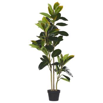 Planta Artificial En Maceta Negro Y Verde Material Sintético 134 Cm Accesorio Decorativo De Interior Ficus - Verde